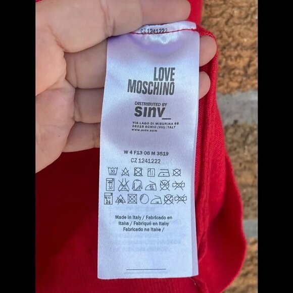 love Moschino red dry clean only sweater small - Picture 5 of 7